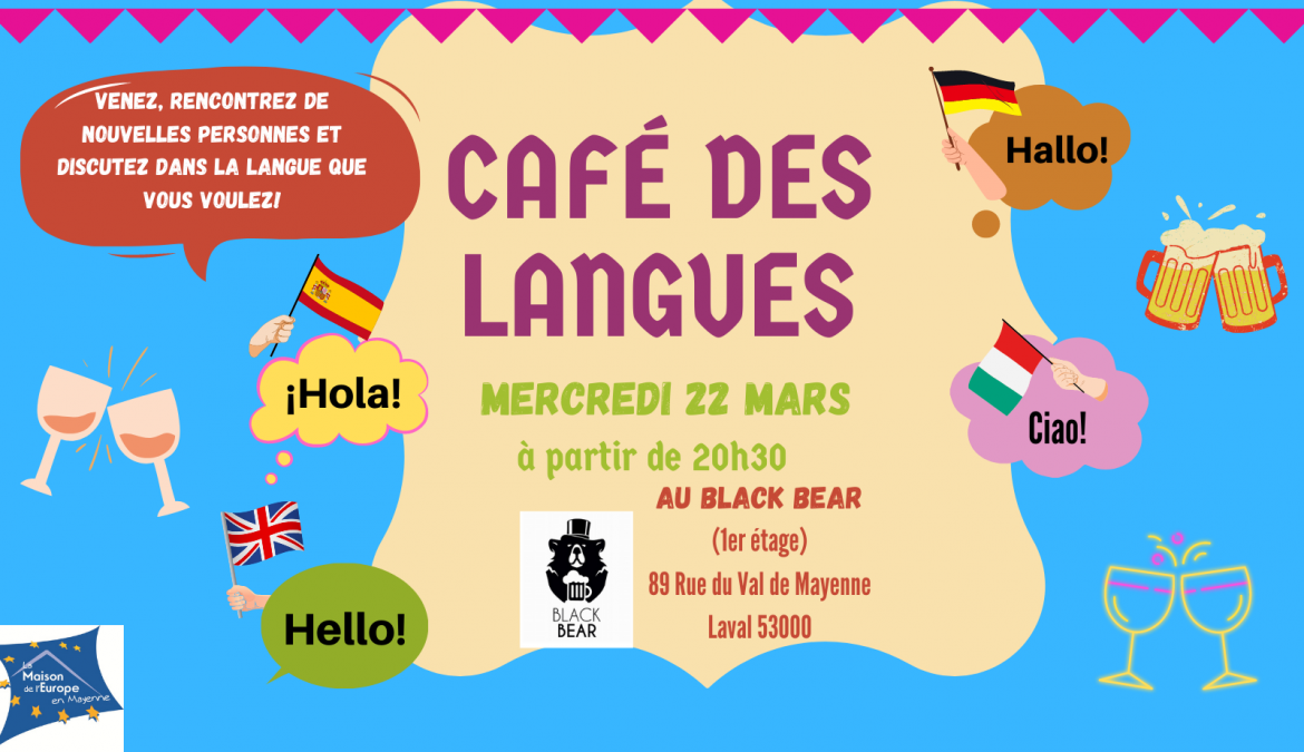 Mercredi 22 Mars : le prochain Café des Langues !