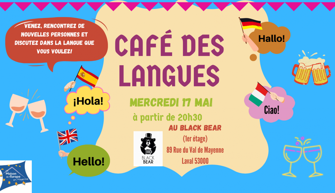 Mercredi 17 Mai : le prochain Café des Langues !